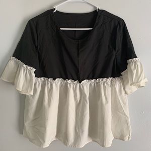 Black and white blouse